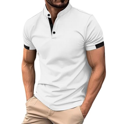 Poloshirt Sport Herren Revers Kragen Regular Fit Outwear Loose Fit Kleiderhemd Sommer Männerpullover Fashion Sweater mit Lässigem Kragen Streetwear Leicht Oberteil Hochwertiges Tshirt von Chanpning