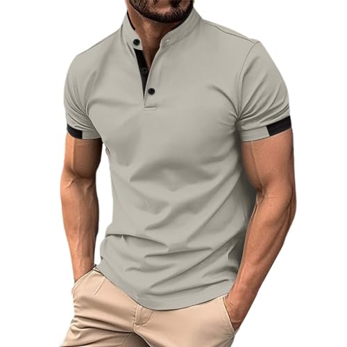 Poloshirt Sport Herren Revers Kragen Regular Fit Outwear Loose Fit Kleiderhemd Sommer Männerpullover Fashion Sweater mit Lässigem Kragen Streetwear Leicht Oberteil Hochwertiges Tshirt von Chanpning