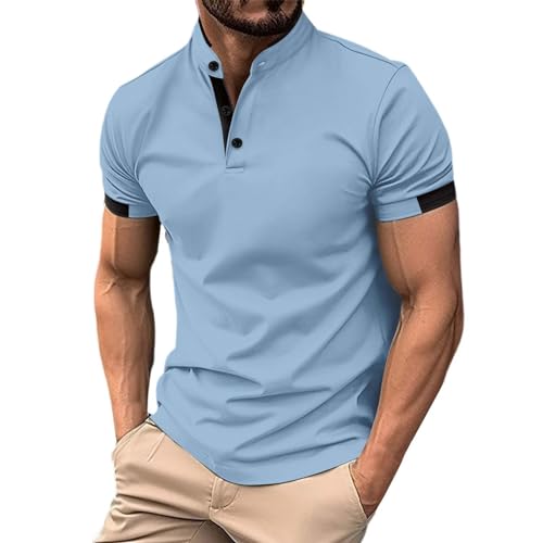 Poloshirt Sport Herren Revers Kragen Regular Fit Outwear Loose Fit Kleiderhemd Sommer Männerpullover Fashion Sweater mit Lässigem Kragen Streetwear Leicht Oberteil Hochwertiges Tshirt von Chanpning