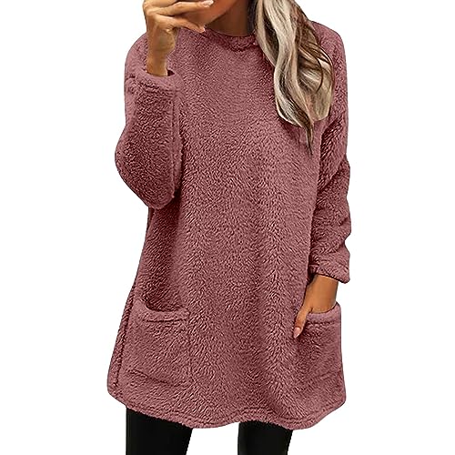 Pullover Damen Winter Langarm Pullis Feinstrick Strickpullover Mohair Longpulli Langen Ärmeln Winterpullover Warmes Unterwäsche Weihnachten Wollpullover Dickes Sweatshirt-Kleid Winter Winterkleider von Chanpning