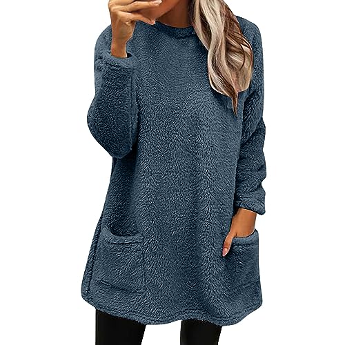 Pullover Damen Winter Langarm Pullis Feinstrick Strickpullover Mohair Longpulli Langen Ärmeln Winterpullover Warmes Unterwäsche Weihnachten Wollpullover Dickes Sweatshirt-Kleid Winter Winterkleider von Chanpning