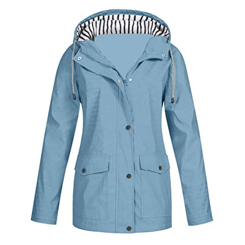 Regenjacke Damen Wasserdicht Winddichter Atmungsaktiv Regenmantel Regenparka mit Kapuze Leichte Dünne Windbreaker Übergangsjacke Große Größen Fahrrad Windjacke Trenchcoat Wandern Sommerjacke S-5XL Regenjacke Damen Wasserdicht Winddichter Atmungsaktiv Regenmantel Regenparka mit Kapuze Leichte Dünne Windbreaker Übergangsjacke Große Größen Fahrrad Windjacke Trenchcoat Wandern Sommerjacke S-5XL von Chanpning