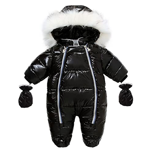 Schneeanzug Baby Mädchen Herbst Fleece Strampler Winterjacke Mantel Mit Kapuze Verdicken Festen Dufflecoat Winter Warme Kapuzenjacke Christmas Schlafsack Schneeanzug Kinder von Chanpning