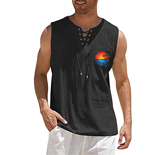 Tank Top Herren Locker Freizeit Modische Laufshirt Classic Axelshirt Muscle Kleidung Passform Funktionsshirt Sleeveless Sportshirt Festival T-Shirts Hawaii Axelshirt Stretch Sportunterhemden von Chanpning