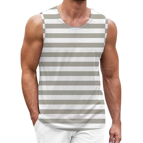 Trägershirt Herren Locker Print Bequeme Muskelshirtst Strand Achselshirt Bodybuilding Unterhemd Hawaii Shirt Festival Funktionsshirt Ärmelloses Kleidung Modische Sportunterhemden Muscle Tshirt von Chanpning