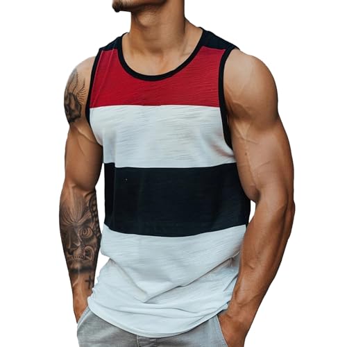 Trägershirt Herren Locker Print Bequeme Muskelshirtst Strand Achselshirt Bodybuilding Unterhemd Hawaii Shirt Festival Funktionsshirt Ärmelloses Kleidung Modische Sportunterhemden Muscle Tshirt von Chanpning