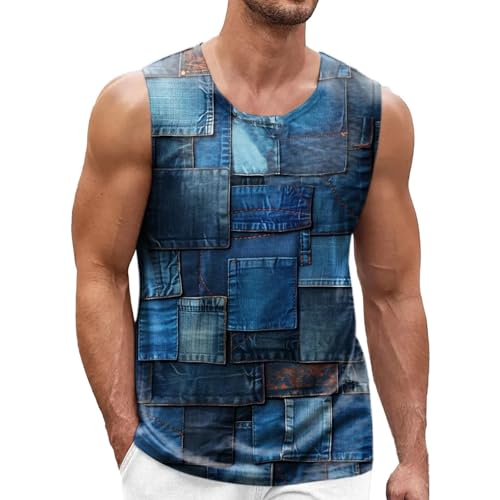 Trägershirt Herren Locker Print Bequeme Muskelshirtst Strand Achselshirt Bodybuilding Unterhemd Hawaii Shirt Festival Funktionsshirt Ärmelloses Kleidung Modische Sportunterhemden Muscle Tshirt von Chanpning
