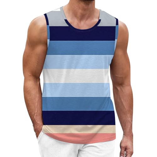 Trägershirt Herren Locker Print Bequeme Muskelshirtst Strand Achselshirt Bodybuilding Unterhemd Hawaii Shirt Festival Funktionsshirt Ärmelloses Kleidung Modische Sportunterhemden Muscle Tshirt von Chanpning