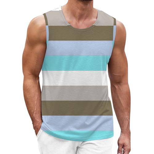 Trägershirt Herren Locker Print Bequeme Muskelshirtst Strand Achselshirt Bodybuilding Unterhemd Hawaii Shirt Festival Funktionsshirt Ärmelloses Kleidung Modische Sportunterhemden Muscle Tshirt von Chanpning