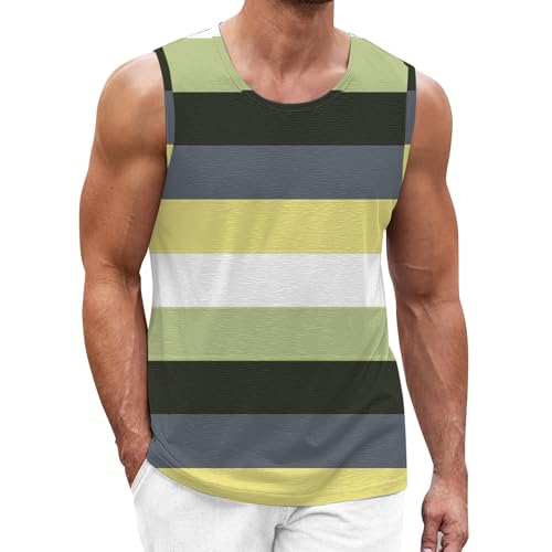 Trägershirt Herren Locker Print Bequeme Muskelshirtst Strand Achselshirt Bodybuilding Unterhemd Hawaii Shirt Festival Funktionsshirt Ärmelloses Kleidung Modische Sportunterhemden Muscle Tshirt von Chanpning