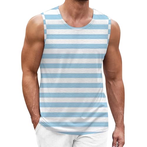Trägershirt Herren Locker Print Bequeme Muskelshirtst Strand Achselshirt Bodybuilding Unterhemd Hawaii Shirt Festival Funktionsshirt Ärmelloses Kleidung Modische Sportunterhemden Muscle Tshirt von Chanpning