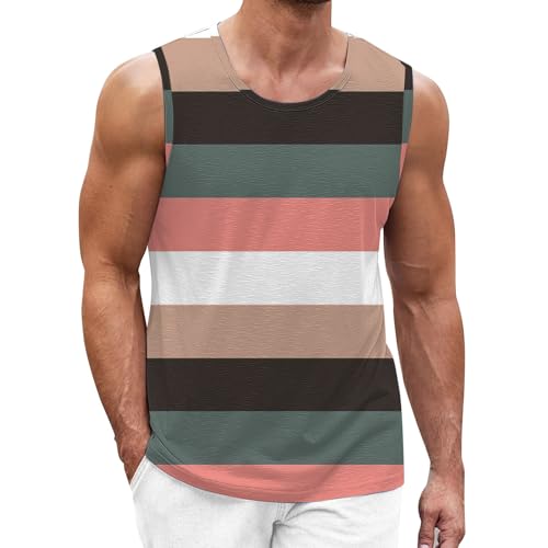 Trägershirt Herren Locker Print Bequeme Muskelshirtst Strand Achselshirt Bodybuilding Unterhemd Hawaii Shirt Festival Funktionsshirt Ärmelloses Kleidung Modische Sportunterhemden Muscle Tshirt von Chanpning