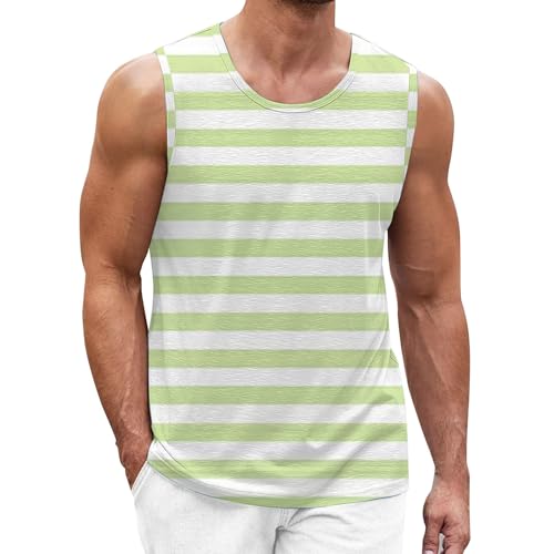 Trägershirt Herren Locker Print Bequeme Muskelshirtst Strand Achselshirt Bodybuilding Unterhemd Hawaii Shirt Festival Funktionsshirt Ärmelloses Kleidung Modische Sportunterhemden Muscle Tshirt von Chanpning