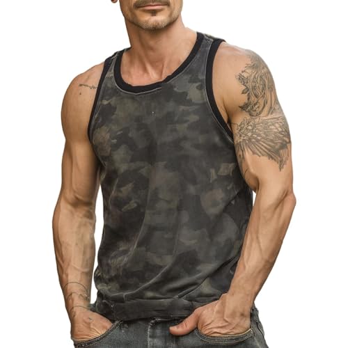Trägershirt Herren Locker Print Bequeme Muskelshirtst Strand Achselshirt Bodybuilding Unterhemd Hawaii Shirt Festival Funktionsshirt Ärmelloses Kleidung Modische Sportunterhemden Muscle Tshirt von Chanpning