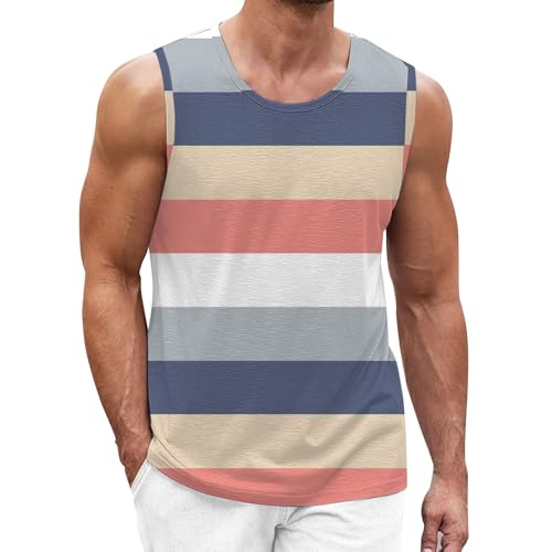 Trägershirt Herren Locker Print Bequeme Muskelshirtst Strand Achselshirt Bodybuilding Unterhemd Hawaii Shirt Festival Funktionsshirt Ärmelloses Kleidung Modische Sportunterhemden Muscle Tshirt von Chanpning