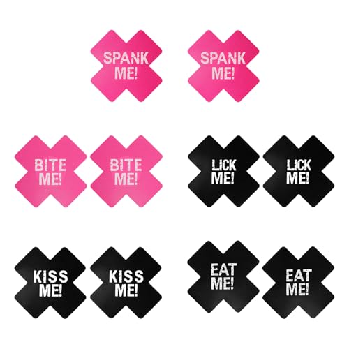 ChanraingYee 5 Paar Nippelpads Set Herz Nipple Cover Up/Selbstklebend Nippleabdeckung/Boob Tape Nippel/Cover Damen Brustwarzenabdeckung/Einweg Nippel Aufkleber für Frauen Damen (X-Form) von ChanraingYee