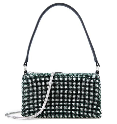 Chanrekenti Rhinestone Silver Purse for Women Rhinestone Purse Rhinestone Evening Bag Sparkling Crystal Crossbody Bags (Dark Green) von Chanrekenti