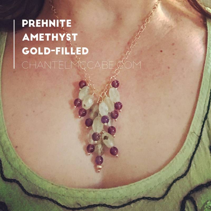 Prehnite, Amethyst Und Gold Gefüllte Edelsteinhaufen Kette, Perth Western Australia von ChantelMcCabe