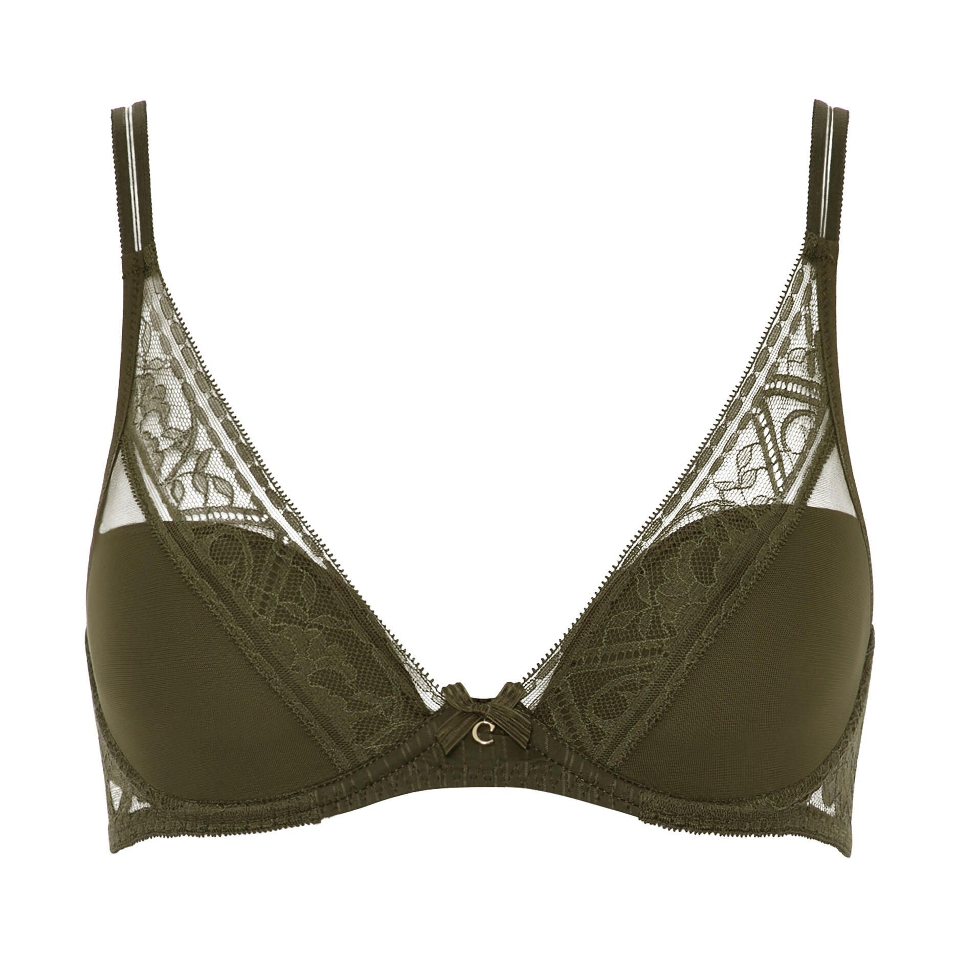 Chantelle Lingerie - ALTO Tief ausgeschnittener T-Shirt-BH khaki - Gr. - 75 D von Chantelle Lingerie