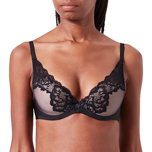 Chantelle ORANGERIE, Tief Ausgeschnittener T-Shirt-BH, Damen Unterwäsche, Schwarz, 65G von Chantelle