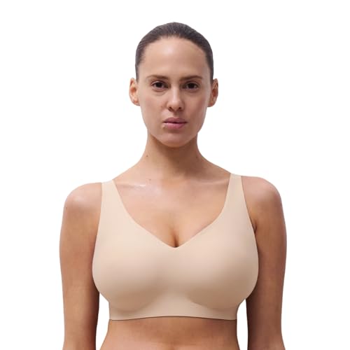 Chantelle Damen Soft Stretch V-Neck Wireless Support Bra Sport-BH, Undurchsichtige, Nude-Rouge, Medium von Chantelle