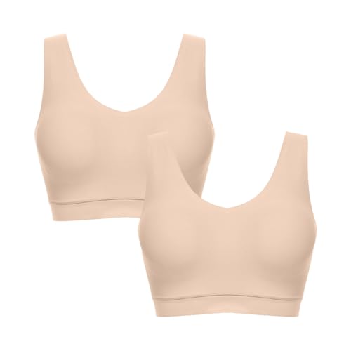 Chantelle Damen Softstretch Gepolsterter Bralette mit V-Ausschnitt BH, Undurchsichtige, Ultra Nude (2er-Pack), XS/S von Chantelle