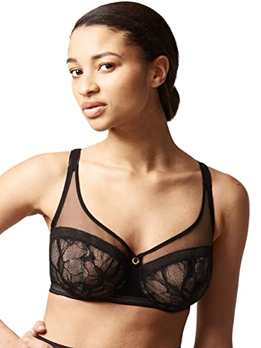 Chantelle Damen True Lace Full Coverage Bügel BH mit voller Abdeckung, Durchsichtig, Schwarz, 80D von Chantelle