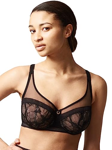 Chantelle Damen True Lace Full Coverage Underwire BH mit voller Abdeckung, Durchsichtig, Schwarz, 80C von Chantelle