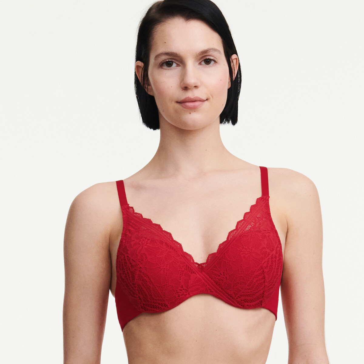 Chantelle Easyfeel Floral Touch BH Mit Bügel, Farbe: Rot, Größe: 75C, Damen von Chantelle