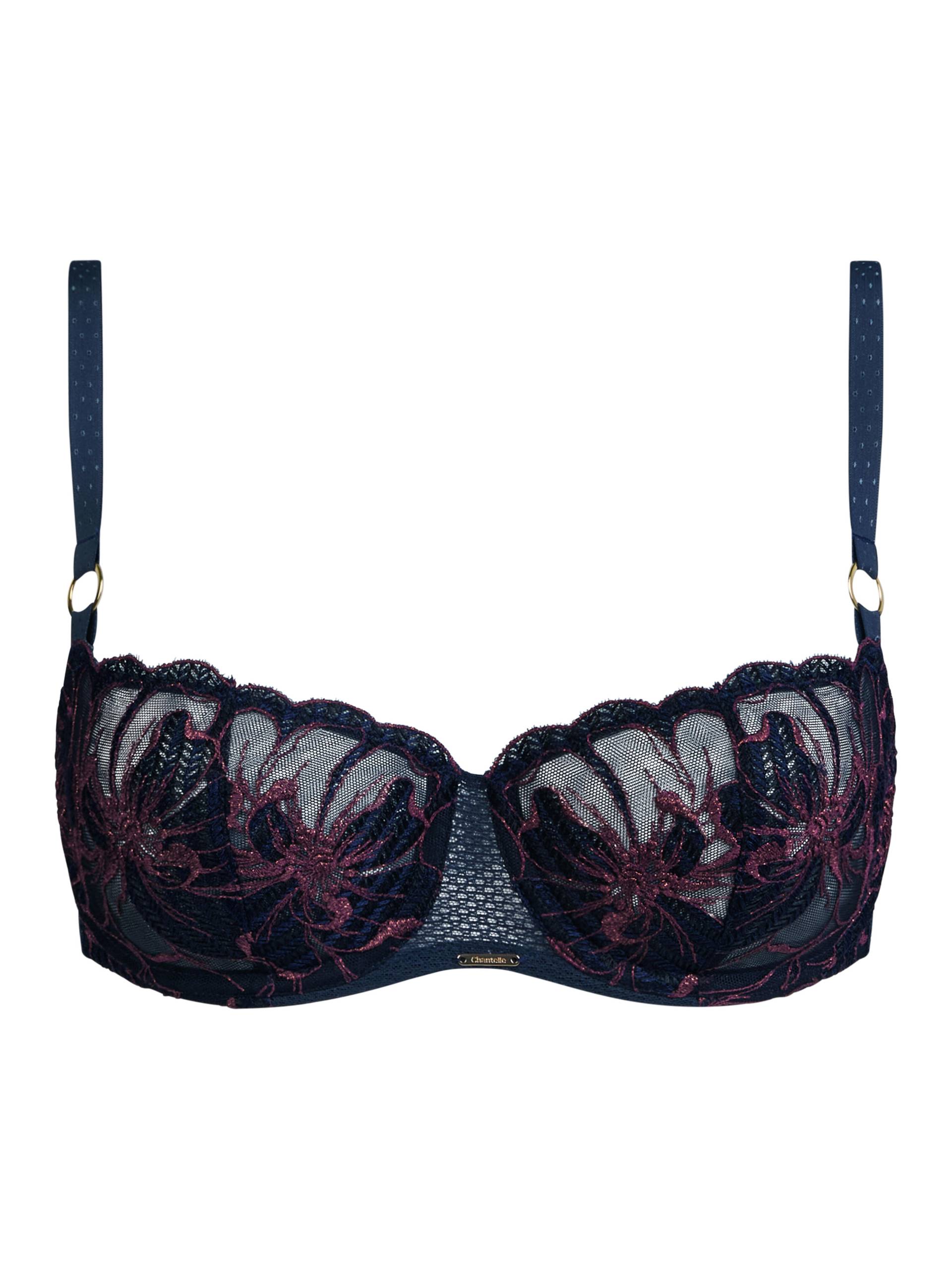 Chantelle - FLEURS SIGNATURE Balconnet Außenträger-BH sailing blue lurex - Gr. - 75 C von Chantelle