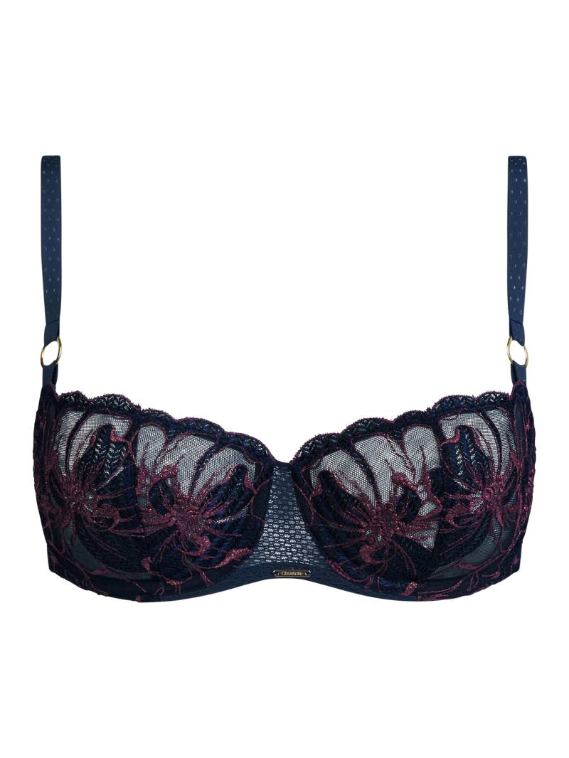 Chantelle - FLEURS SIGNATURE Balconnet Außenträger-BH sailing blue lurex - Gr. - 75 E von Chantelle