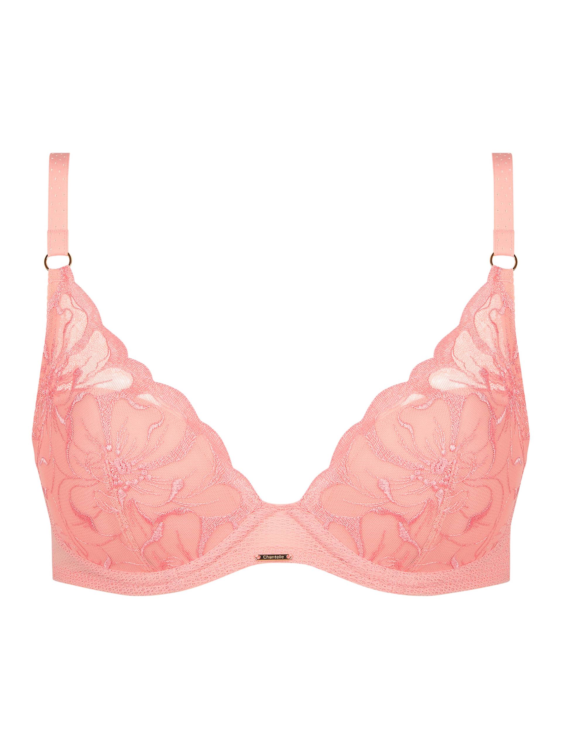 Chantelle - Fleurs Tief ausgeschnittener T-Shirt-BH candlelight peach - Gr. - 70 D von Chantelle