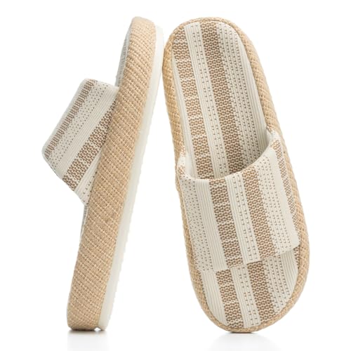 Chantomoo Damen-Hausschuhe, Memory-Schaum, Hausschuhe mit offenem Zehenbereich, Braun a, 7-8 von Chantomoo