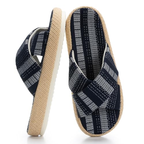 Chantomoo Damen-Hausschuhe, Memory-Schaum, Hausschuhe mit offenem Zehenbereich, Marineblau C, 5-6 von Chantomoo