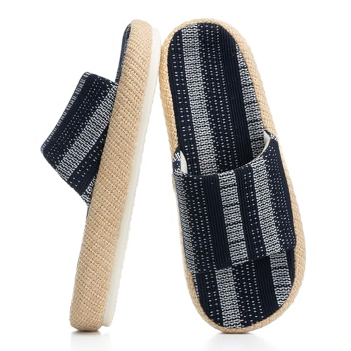 Chantomoo Damen-Hausschuhe, Memory-Schaum, Hausschuhe mit offenem Zehenbereich, Navy a, 5-6 von Chantomoo