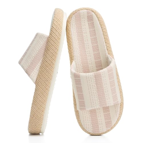 Chantomoo Damen-Hausschuhe, Memory-Schaum, Hausschuhe mit offenem Zehenbereich, Pink A, 7-8 von Chantomoo