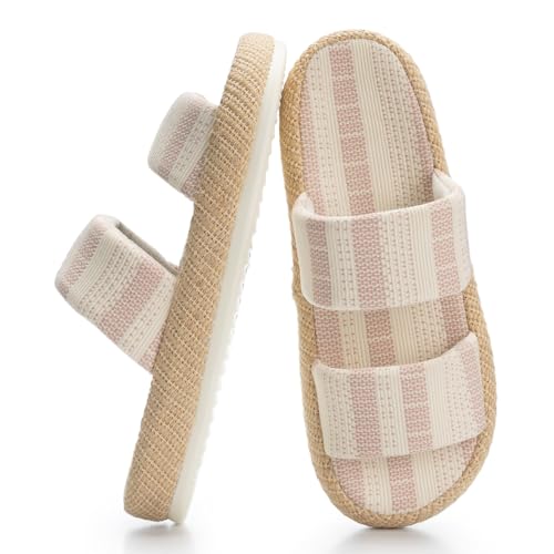 Chantomoo Damen-Hausschuhe, Memory-Schaum, Hausschuhe mit offenem Zehenbereich, Pink B, 7-8 von Chantomoo