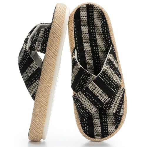 Chantomoo Damen-Hausschuhe, Memory-Schaum, Hausschuhe mit offenem Zehenbereich, schwarz c, 9-10 von Chantomoo