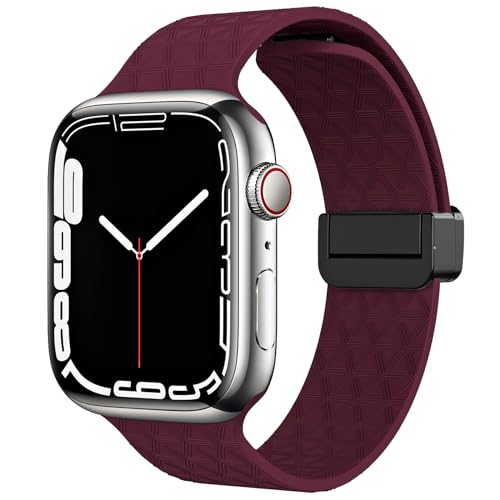 Sportarmbänder mit D-Schnalle, kompatibel mit Apple Watch Band Ultra 2/Ultra SE Serie 9/8/7/6/5/4/3/2/1, Silikon-iWatch-Armband, 49 mm, 45 mm, 44 mm, 42 mm, 41 mm, 40 mm, 38 mm, für Damen und Herren, von Chaogo Zhang