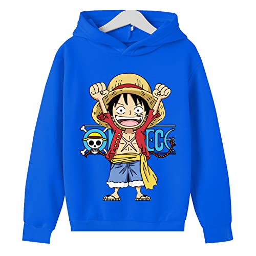 Anime Luffy Kapuzenpullover One Piece Hoodie Sweatshirt Lustige Lose Roronoa Zoro Kinder Pullover Jungen Mädchen Mantel Tops von Chaorwe