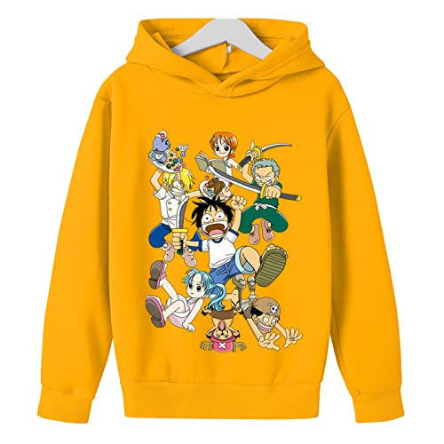 Anime Luffy Kapuzenpullover One Piece Hoodie Sweatshirt Lustige Lose Roronoa Zoro Kinder Pullover Jungen Mädchen Mantel Tops von Chaorwe