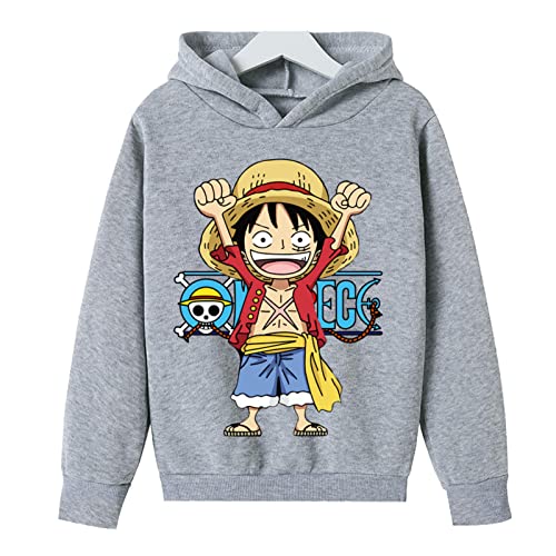 Anime Luffy Kapuzenpullover One Piece Hoodie Sweatshirt Lustige Lose Roronoa Zoro Kinder Pullover Jungen Mädchen Mantel Tops von Chaorwe