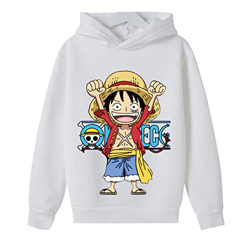 Anime Luffy Kapuzenpullover One Piece Hoodie Sweatshirt Lustige Lose Roronoa Zoro Kinder Pullover Jungen Mädchen Mantel Tops von Chaorwe