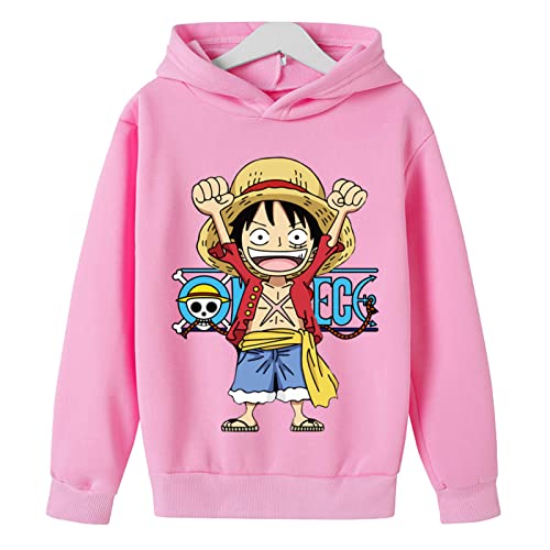 Anime Luffy Kapuzenpullover One Piece Hoodie Sweatshirt Lustige Lose Roronoa Zoro Kinder Pullover Jungen Mädchen Mantel Tops von Chaorwe