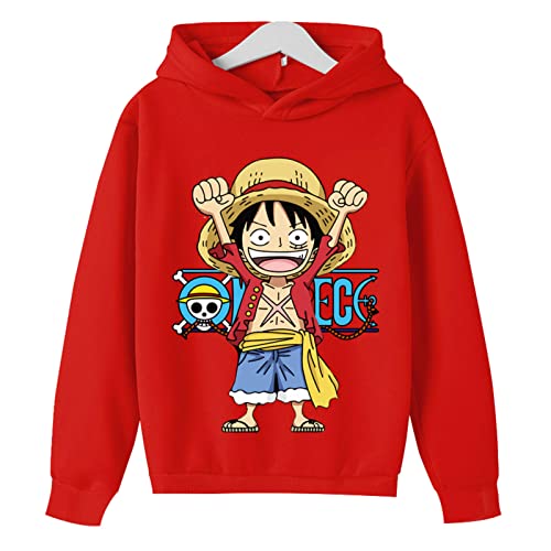 Anime Luffy Kapuzenpullover One Piece Hoodie Sweatshirt Lustige Lose Roronoa Zoro Kinder Pullover Jungen Mädchen Mantel Tops von Chaorwe