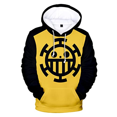 Anime One Piece Kapuzenpullover Luffy Trafalgar Law Manga 3D Hoodie Sweatshirts für Herren Damen von Chaorwe