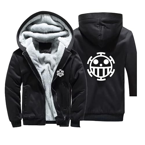 Anime One Piece Luffy Kapuzenpullover Dick Kapuze Mantel Herren Hoodie Fleece Druck Jacke von Chaorwe