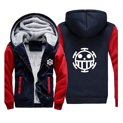 Anime One Piece Luffy Kapuzenpullover Dick Kapuze Mantel Herren Hoodie Fleece Druck Jacke von Chaorwe