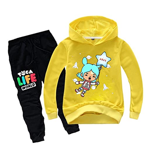 Chaorwe Sommer Kinder Hoodie Cartoon Sportbekleidung Set Langarm Pullover Jungen Mädchen Sweatshirt Anzug 2022 Pink,130 von Chaorwe