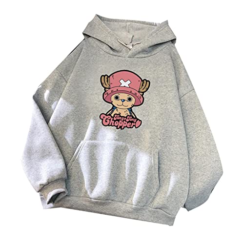 Japanischen Anime One Piece Hoodies Damen Tony Tony Chopper Grafik Cartoon Sweatshirt Harajuku Pullover Tops von Chaorwe